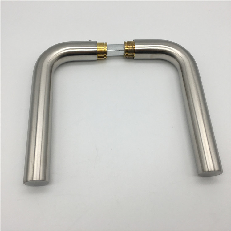 Manija de palanca de puerta de tubo de acero inoxidable de nuevo diseño sin rosetas para cerradura de vidrio