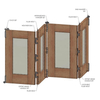 Puerta plegable de acero inoxidable Inferior Bisagra de puerta de doble lados con rodillo