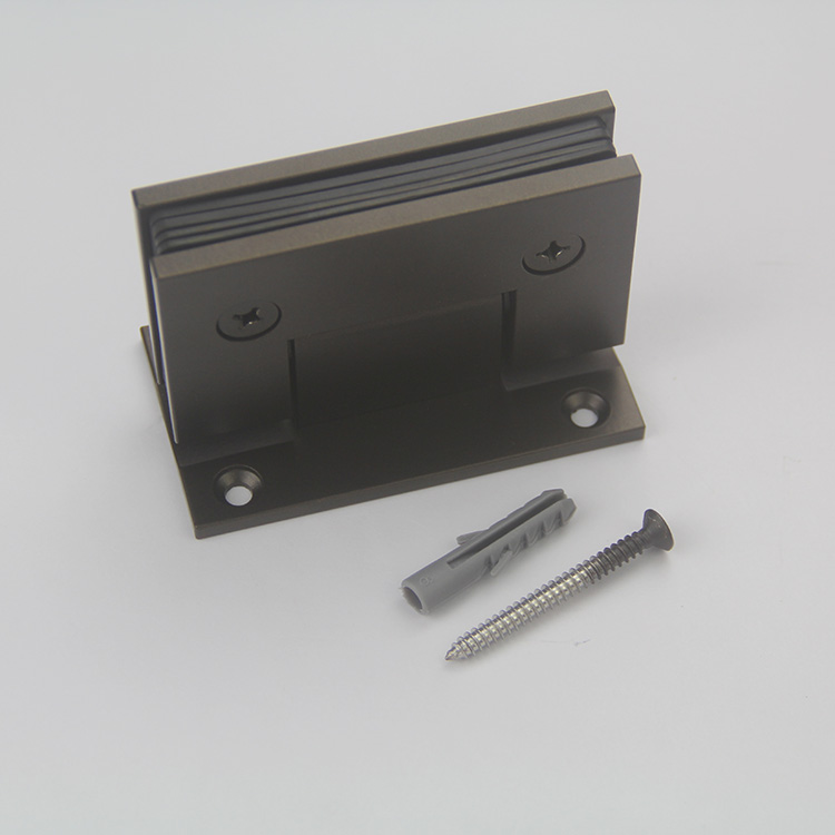 Bisagra de puerta de vidrio de ducha de latón de acero inoxidable de pared de vidrio negro 90 grados