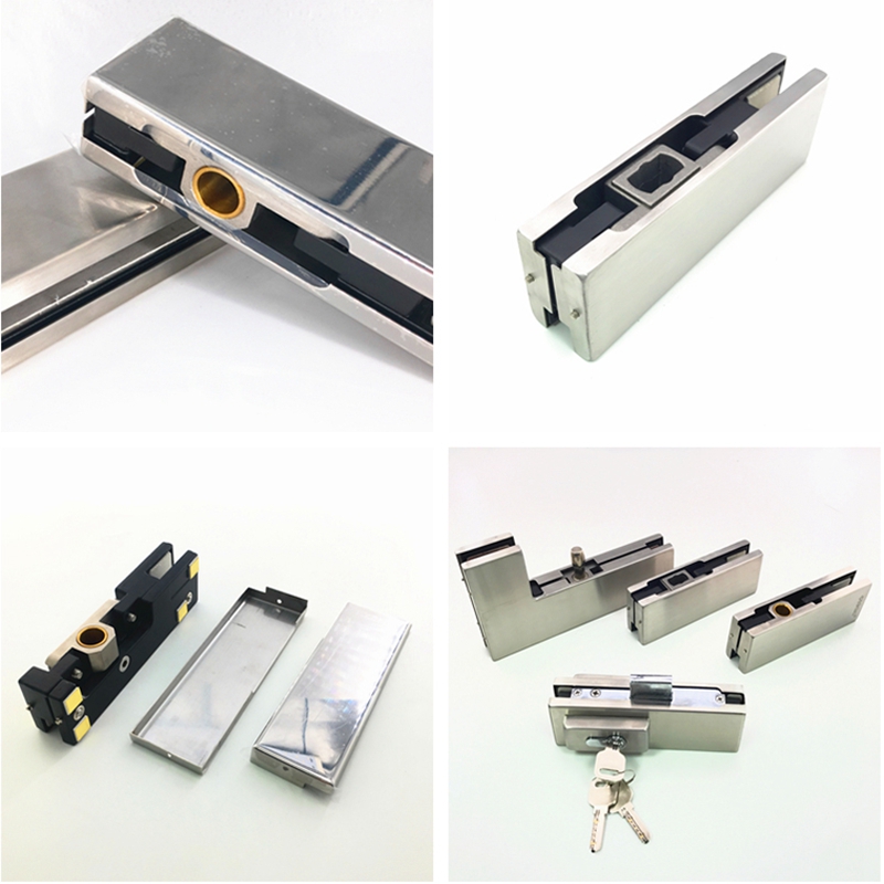 Accesorios de hardware de vidrio 304 Tapa de acero inoxidable e inferior Puerta de vidrio.