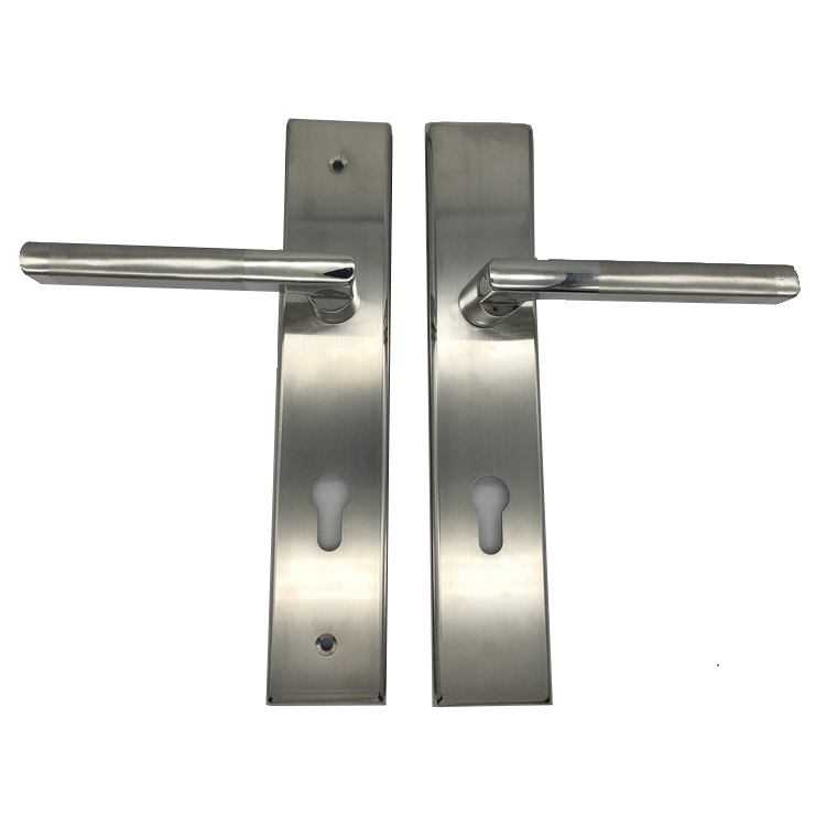 Manijas de puerta de acero inoxidable modernas de la fábrica de China y sistema de cerradura de puerta de placa