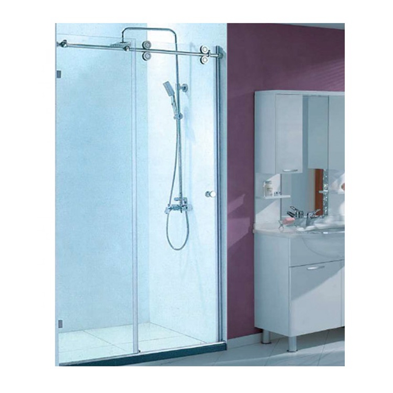 Caja de baño de ducha sin marco de lujo Doble deslizante para personalizar puerta de vidrio templado para baño